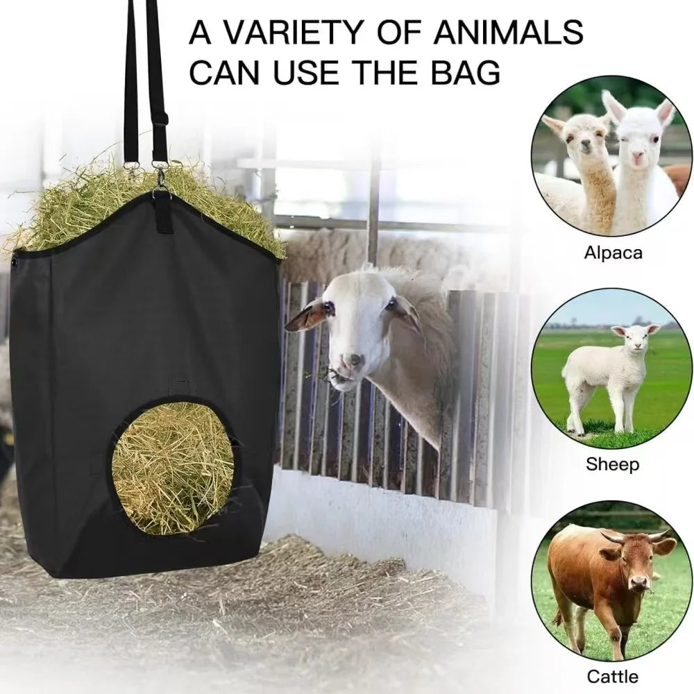 Animal Hay Bag – Adjustable Opening Slow Feeder for Small & Large Livestock