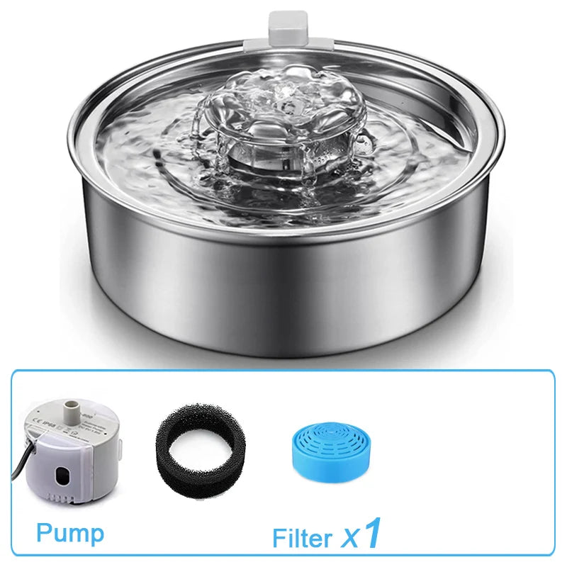 Automatic Stainless Steel Cat & Dog Water Fountain – Sensor Pet Water Dispenser