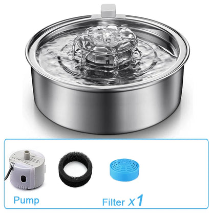Automatic Stainless Steel Cat & Dog Water Fountain – Sensor Pet Water Dispenser