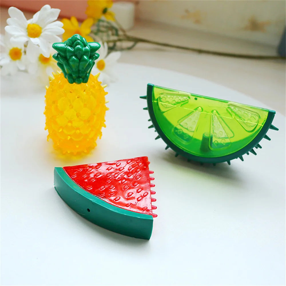 Frozen Pet Chew Toy – Durable Watermelon, Pineapple & Lemon Cooling Toy