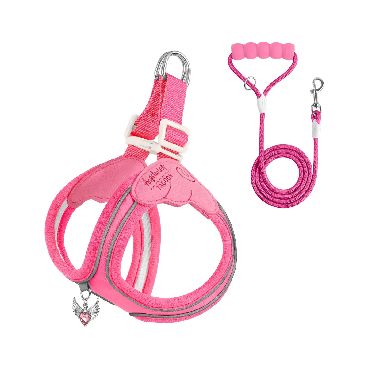 Reflective Adjustable Cat & Dog Harness – Lightweight Outdoor Walking Vest with Leash