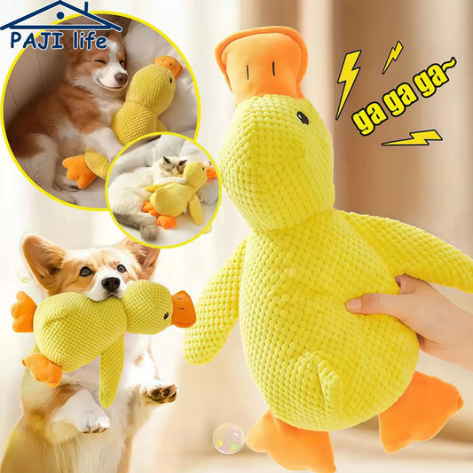 Duck Plush Dog Toy – Quacking Squeaky Chew Toy for Small, Medium & Large Dogs
