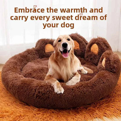 Fluffy Dog Bed Winter Warm Large Pet Products Small Sofa Baskets Pets Kennel Mat Puppy Cats Supplies Basket Blanket Accessories