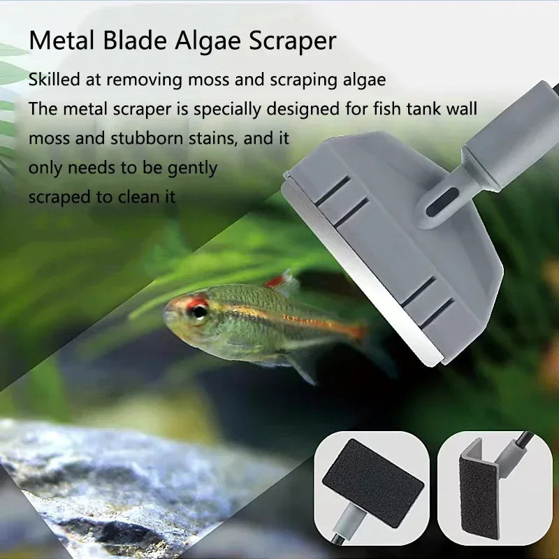 Fish Tank Maintenance Kit – Aquarium Net, Scraper & Cleaning Sponge Set