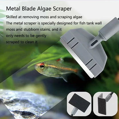 Fish Tank Maintenance Kit – Aquarium Net, Scraper & Cleaning Sponge Set