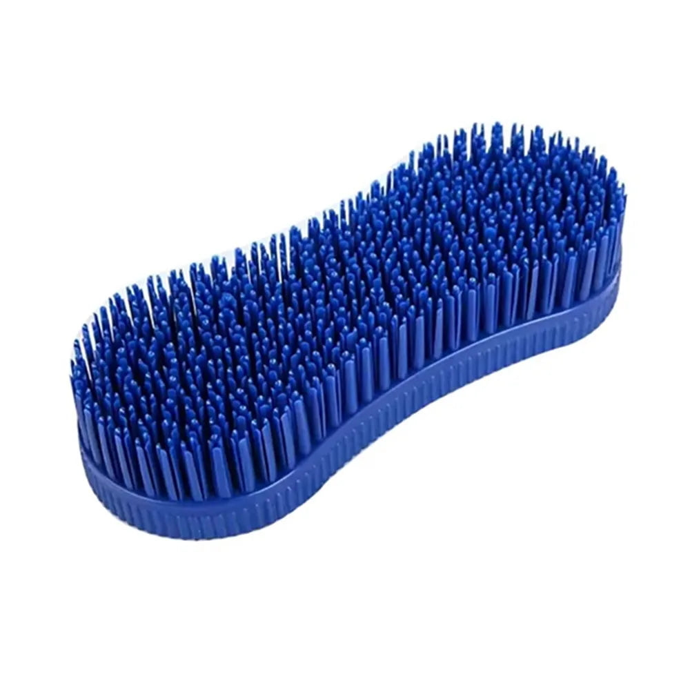 1Pcs Colorful Horse Grooming Brush Silicone Plastic Horse Accessories Hard Bristle Equestrian Massage Tool