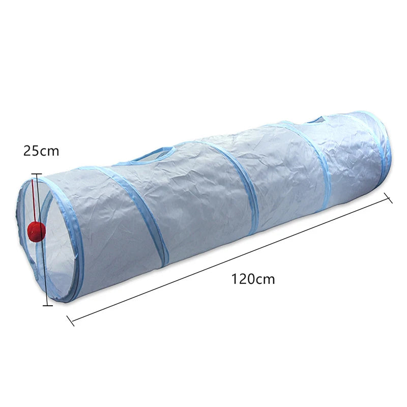 Gray 3-Way Cat Play Tunnel – Foldable Tunnel Toy for Indoor Cats & Kittens
