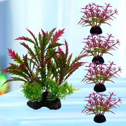 Fish Tank Plastic Plants – Simulation Aquarium Grass Ornaments (5PCS)