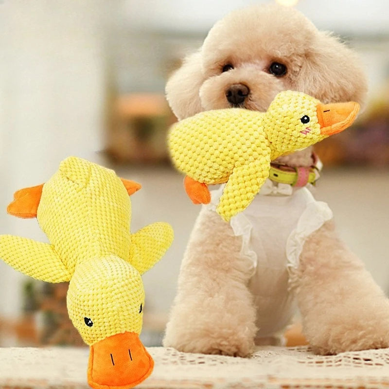 Squeaky Plush Duck Toy for Dogs – Teeth Grinding & Stress Relief Companion Toy