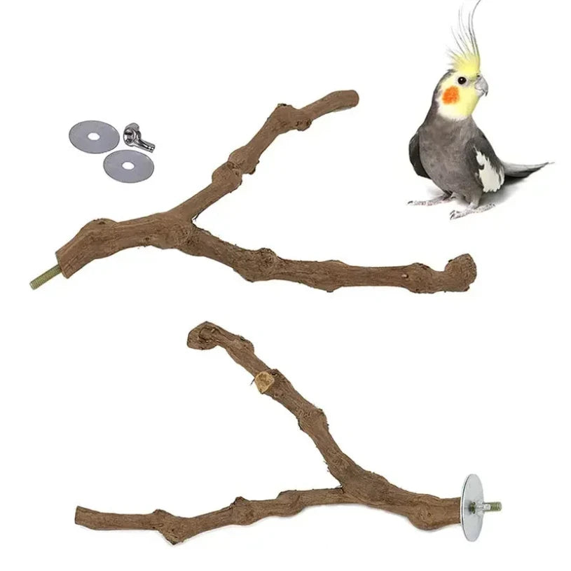 Natural Bird Cage Perch – Grape Wood Claw Grinding Toy for Cockatiels