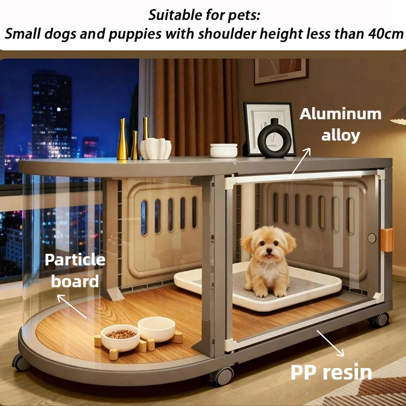 Indoor Special Small Dog Cage Kennel Wheel Luxury Puppy Villa Portable Catnap Dogs Cage Rooms Sleeping Houses Pet Supplies
