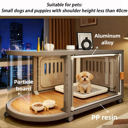 Indoor Special Small Dog Cage Kennel Wheel Luxury Puppy Villa Portable Catnap Dogs Cage Rooms Sleeping Houses Pet Supplies