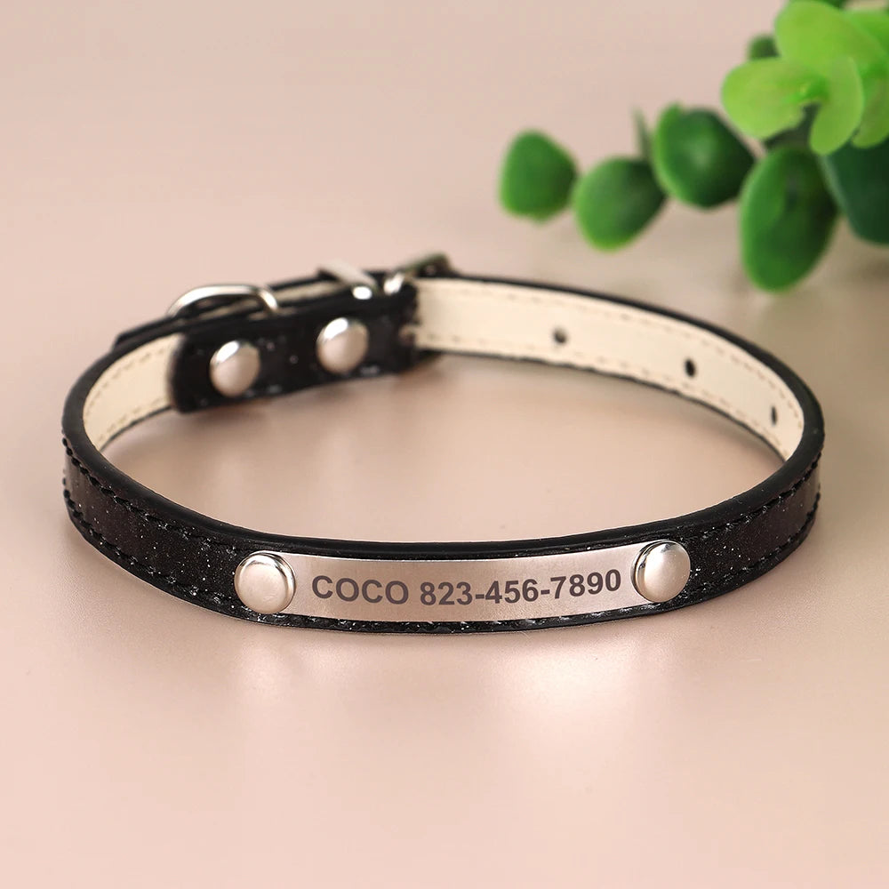 Bling Pet Collar with ID Tag – Personalized Anti-Lost Collar for Cats & Small Dogs
