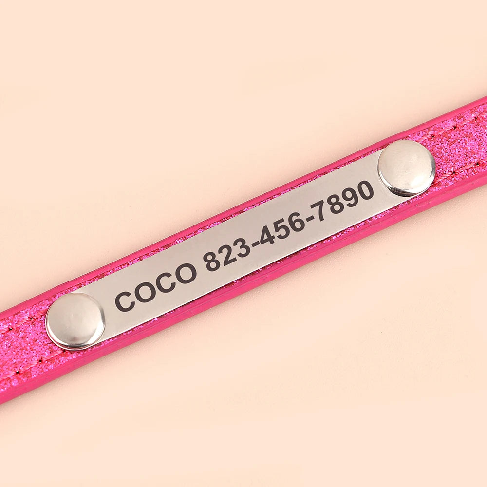 Bling Pet Collar with ID Tag – Personalized Anti-Lost Collar for Cats & Small Dogs