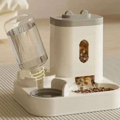 Pet Food Dispenser with Water Fountain – Automatic Feeding Bowl for Cats & Dogs