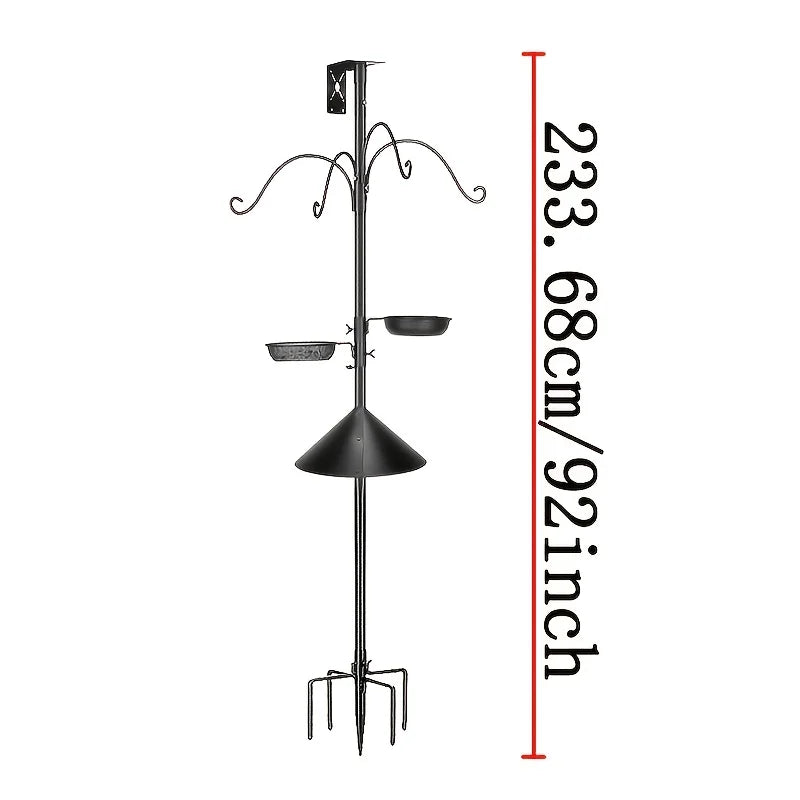 Heavy Duty Bird Feeding Station – 92-Inch Pole with Squirrel Baffle & Hooks