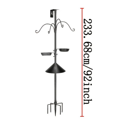 Heavy Duty Bird Feeding Station – 92-Inch Pole with Squirrel Baffle & Hooks