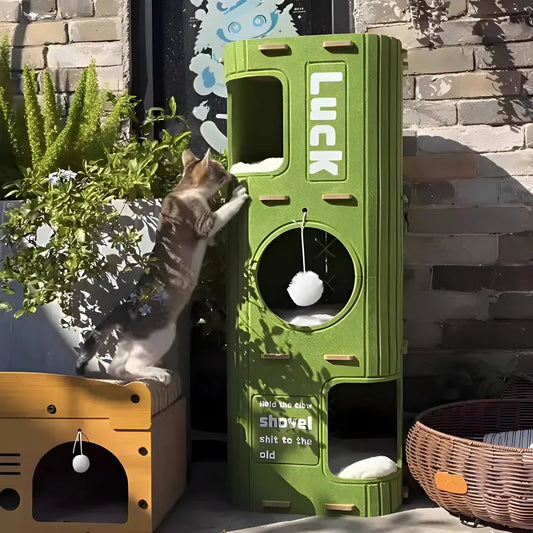 Multi-Level Cat Climbing Tree – Enclosed Cat Bed & Scratch-Resistant Tower