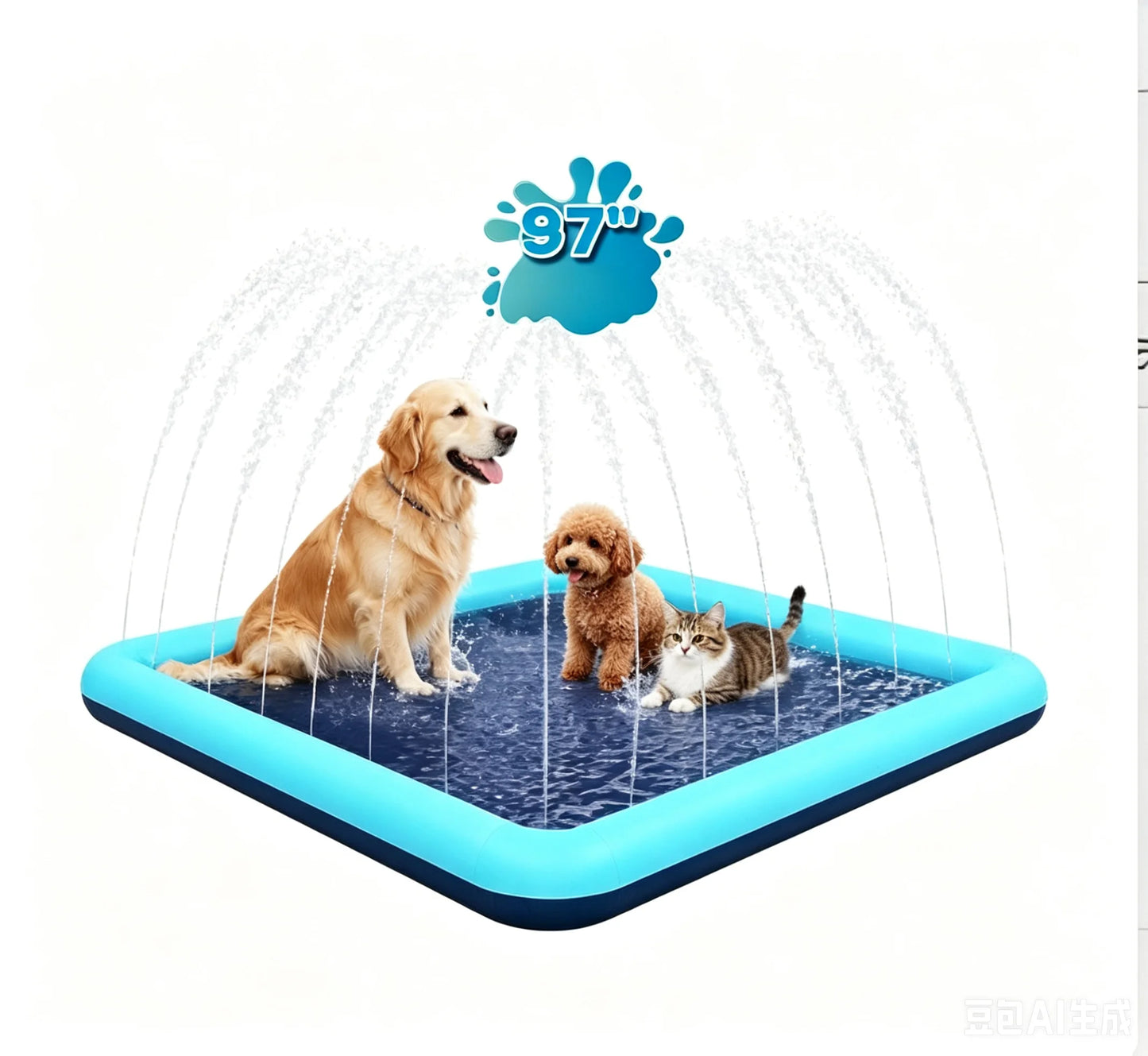 Dog Sprinkler Mat – Large Water Play Pad for Summer Cooling and Exercise