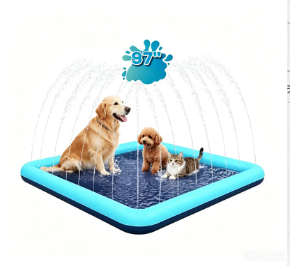 Dog Sprinkler Mat – Large Water Play Pad for Summer Cooling and Exercise