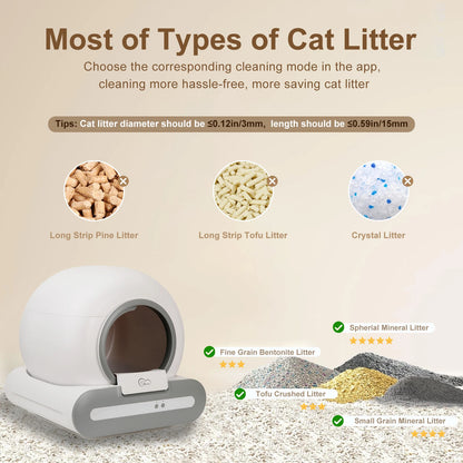 65L Automatic Cat Litter Box – Self-Cleaning Smart Pet Toilet with WiFi Control