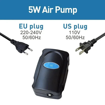 Fish Tank Bubble Pump – Silent 5W Aquarium Air Pump for Oxygenation
