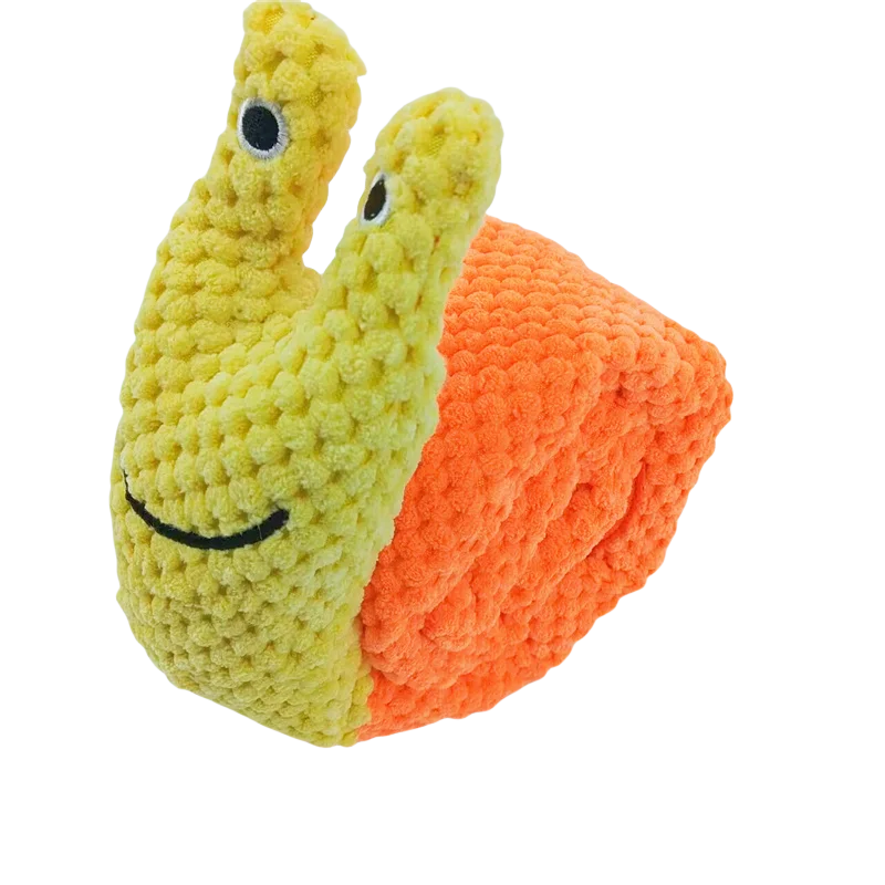 Dog Puzzle Feeder Plush Toy – Durable Snail-Shaped Interactive Pet Toy