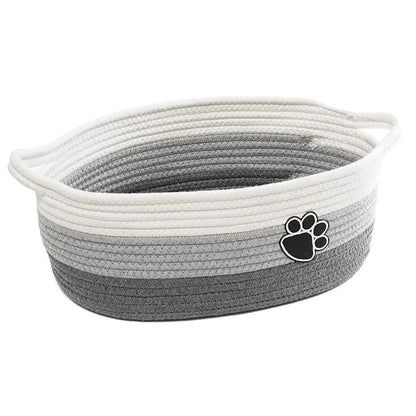 Pet Toy Organizer Basket – Woven Storage Bin for Toys & Accessories