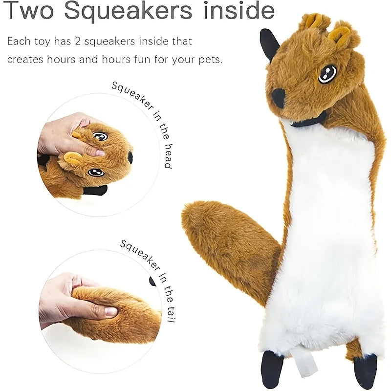 Crinkle Squeaky Dog Chew Toy – 45cm Stuffing-Free Plush Animal Toy