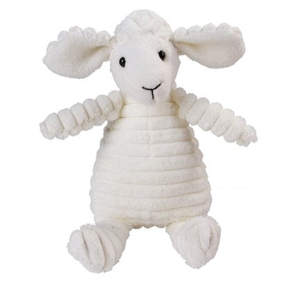 Plush Monkey & Pig Dog Toy – Corduroy Squeaky Chew Toy for Large Dogs