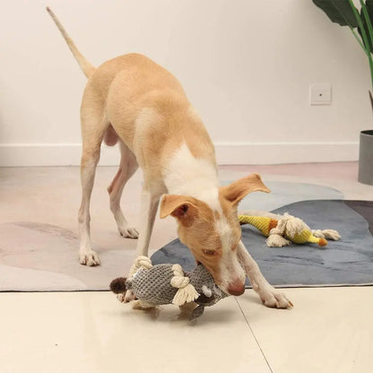 Grey Donkey-Shaped Large Squeaky Dog Toy for Small to Large Dogs