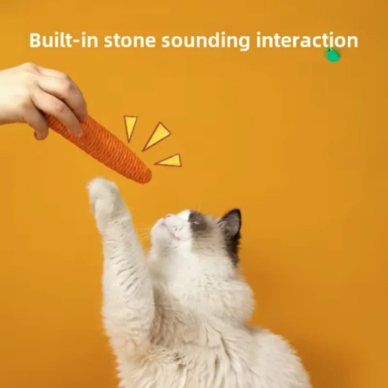 Interactive Cat Carrot Toy – Sound Teething Stick for Chewing & Play