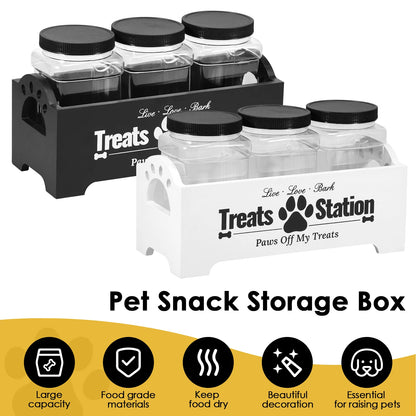 Pet Food Storage Jars – 3PCS Treat Container Set for Dog Biscuits & Cat Treats