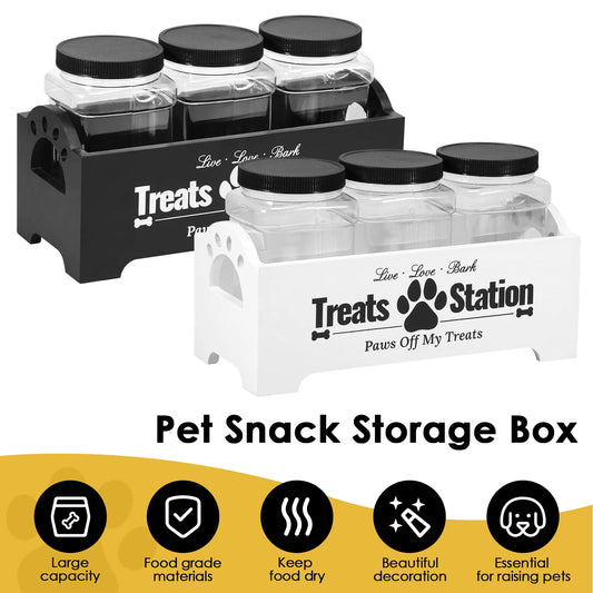 Pet Food Storage Jars – 3PCS Treat Container Set for Dog Biscuits & Cat Treats