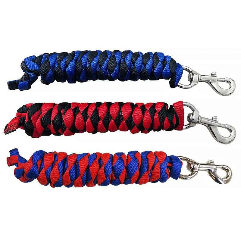 2m/2.5m/3m Braided Horse Rope Horse Leading Rope Braid Horse Halter With Brass Snap Equestrian Horse Riding Equipments