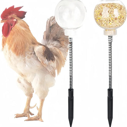 2PCS Chicken Pecking Toy Set – Automatic Treat Ball Feeders for Chickens & Ducks