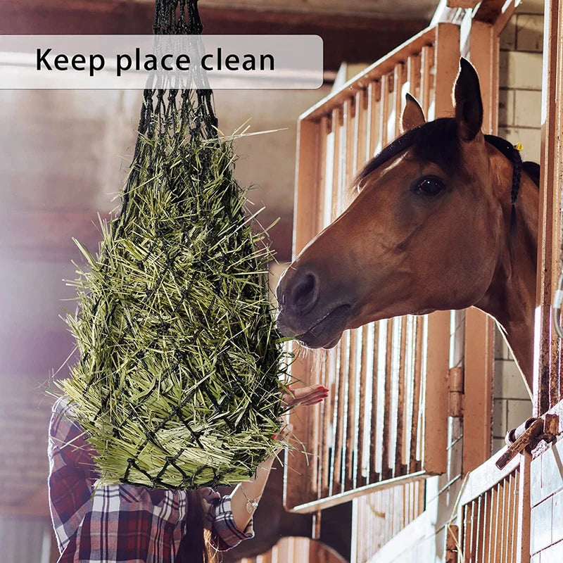 Horse Hay Feeder Net – Slow Feeding Haylage Bag for Stable & Trailer Use
