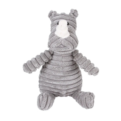 Plush Monkey & Pig Dog Toy – Corduroy Squeaky Chew Toy for Large Dogs