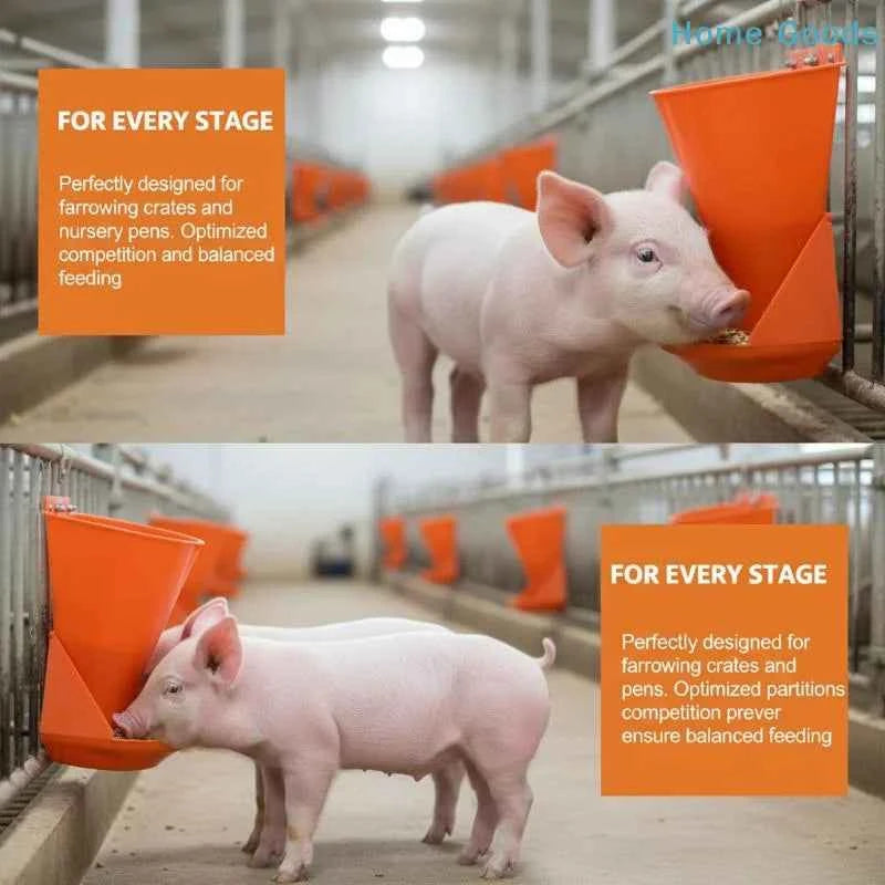 preferred Piglet Feeding Bowl Red Wall Mount Plastic Feeder Pig Feed Trough Farm Equipment for Livestock Housing Easy Clean