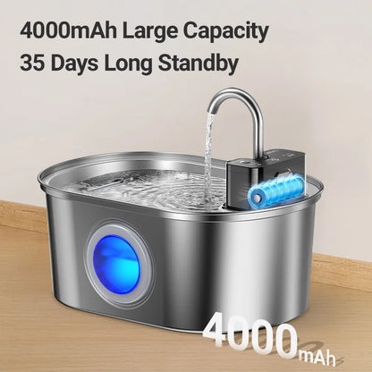 ROJECO 3.2L Automatic Pet Water Fountain – Wireless Smart Dispenser with 4000mAh Rechargeable Battery