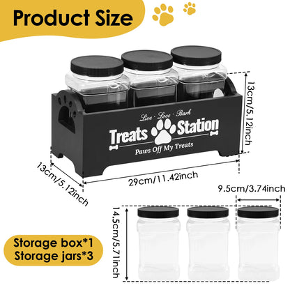 Pet Food Storage Jars – 3PCS Treat Container Set for Dog Biscuits & Cat Treats