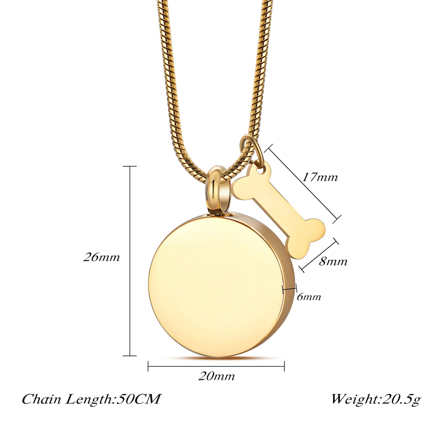Stainless Steel Ashes Necklace – Custom Paw Print Cremation Keepsake Jewelry