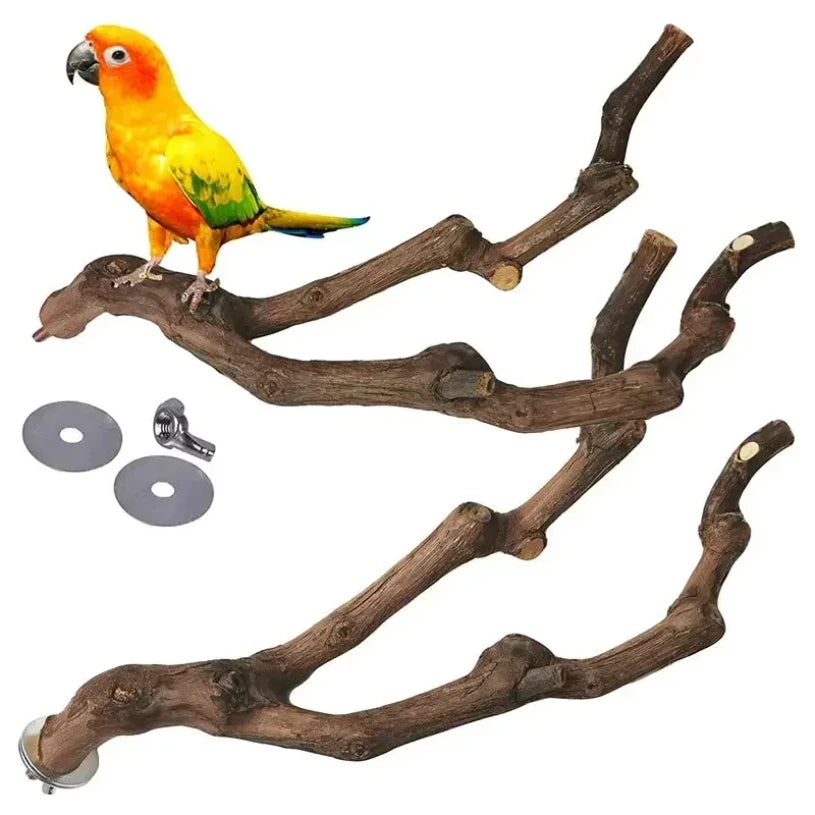 Natural Bird Cage Perch – Grape Wood Claw Grinding Toy for Cockatiels