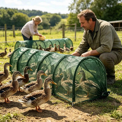 Foldable Chicken Tunnel Outdoor Metal Poultry Run Quick Install Flexible Yard Duck Goose Rabbit Quail Small Pet Enclosure