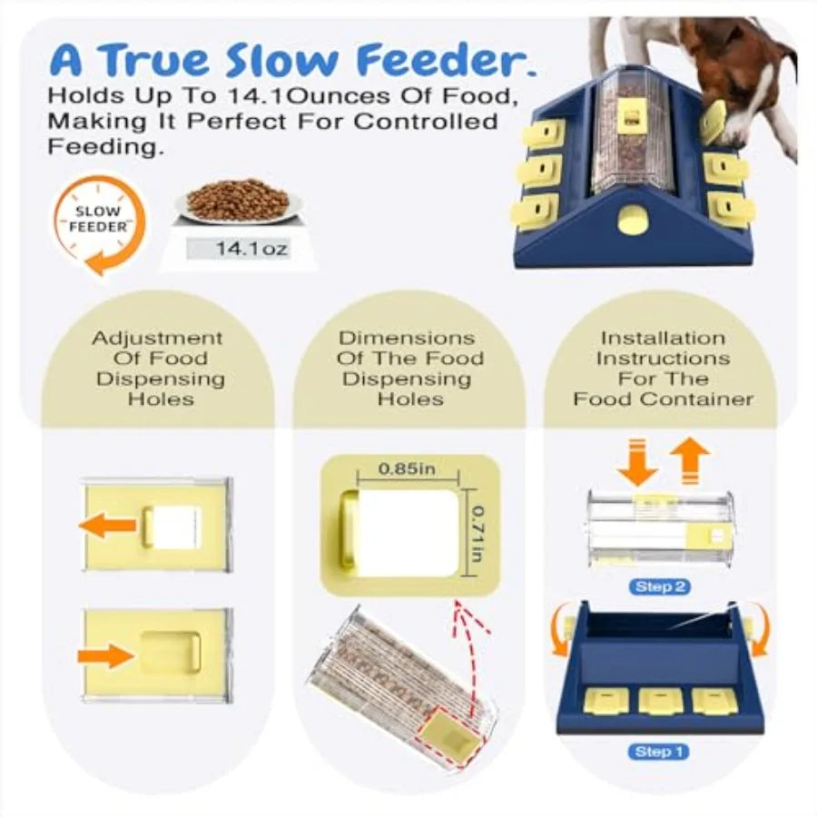 Dog Puzzle Toy Large Size 2 Levels of Challenge Paw-Activated Rolling Treat Dispenser Slow Feeder and Mental Stimulation for Small Dogs