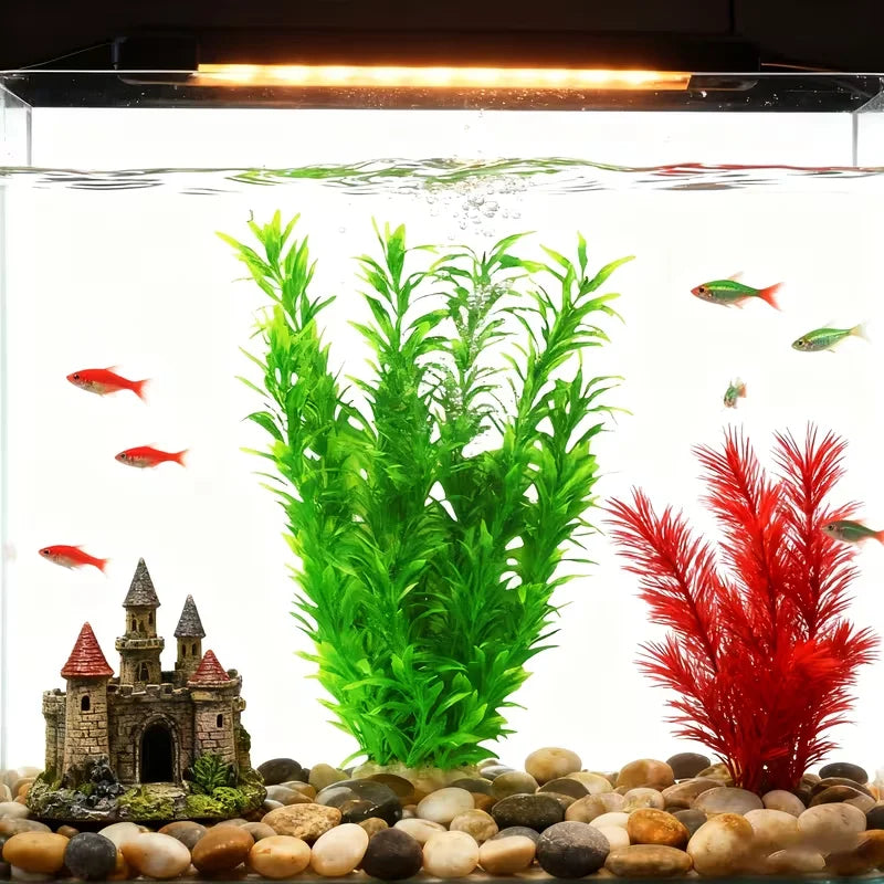 40cm Handmade Aquatic Plant Landscape Green Artificial Aquarium Plant  Fish Tank Decoration Realistic For Home Fish Tank Decor