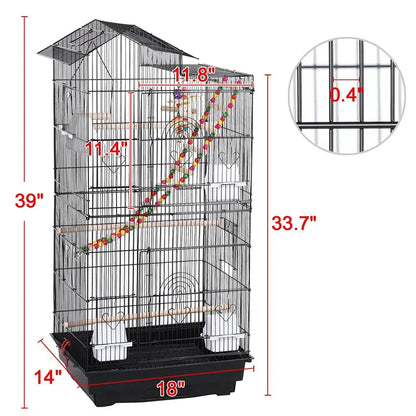 39" Parrot Cage – Spacious Flight Cage for Green Cheek Conures & Sun Parakeets
