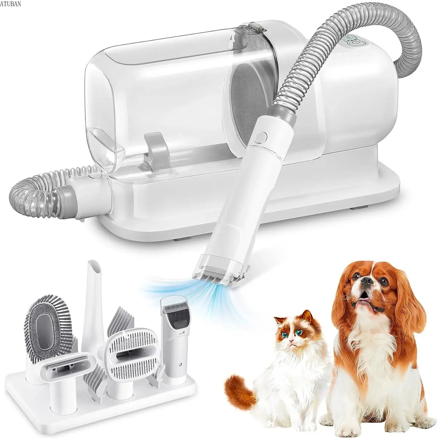 Pet Hair Vacuum Grooming System – 2.3L Dust Cup for Dogs & Cats