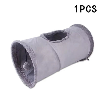 Pet Cat Plush Tunnel Foldable Suede Channel Toy for Self Entertainment and Relaxation Cat Toy Suitable for Cats to Play at Home