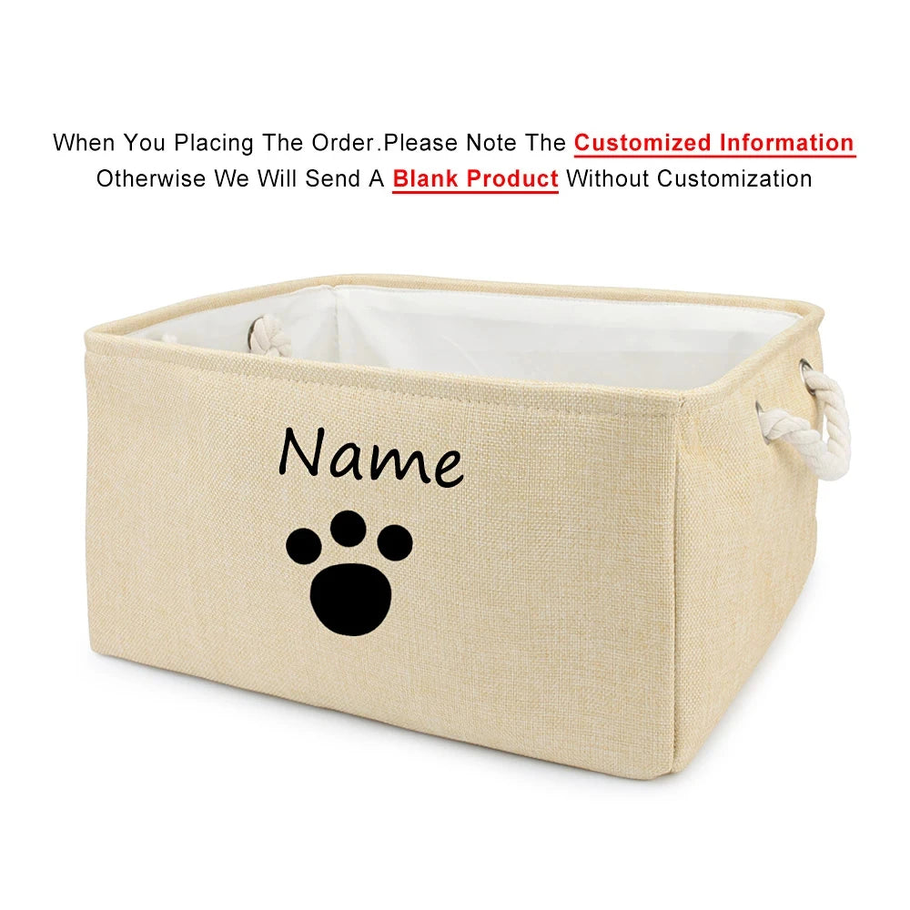 Custom Pet Storage Box – Dog Paw Basket for Toys, Clothes & Accessories